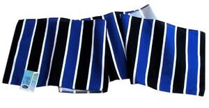 Nautical Stripe Table Runner Indoor Outdoor Decor Blue White Made in USA 72" NWT